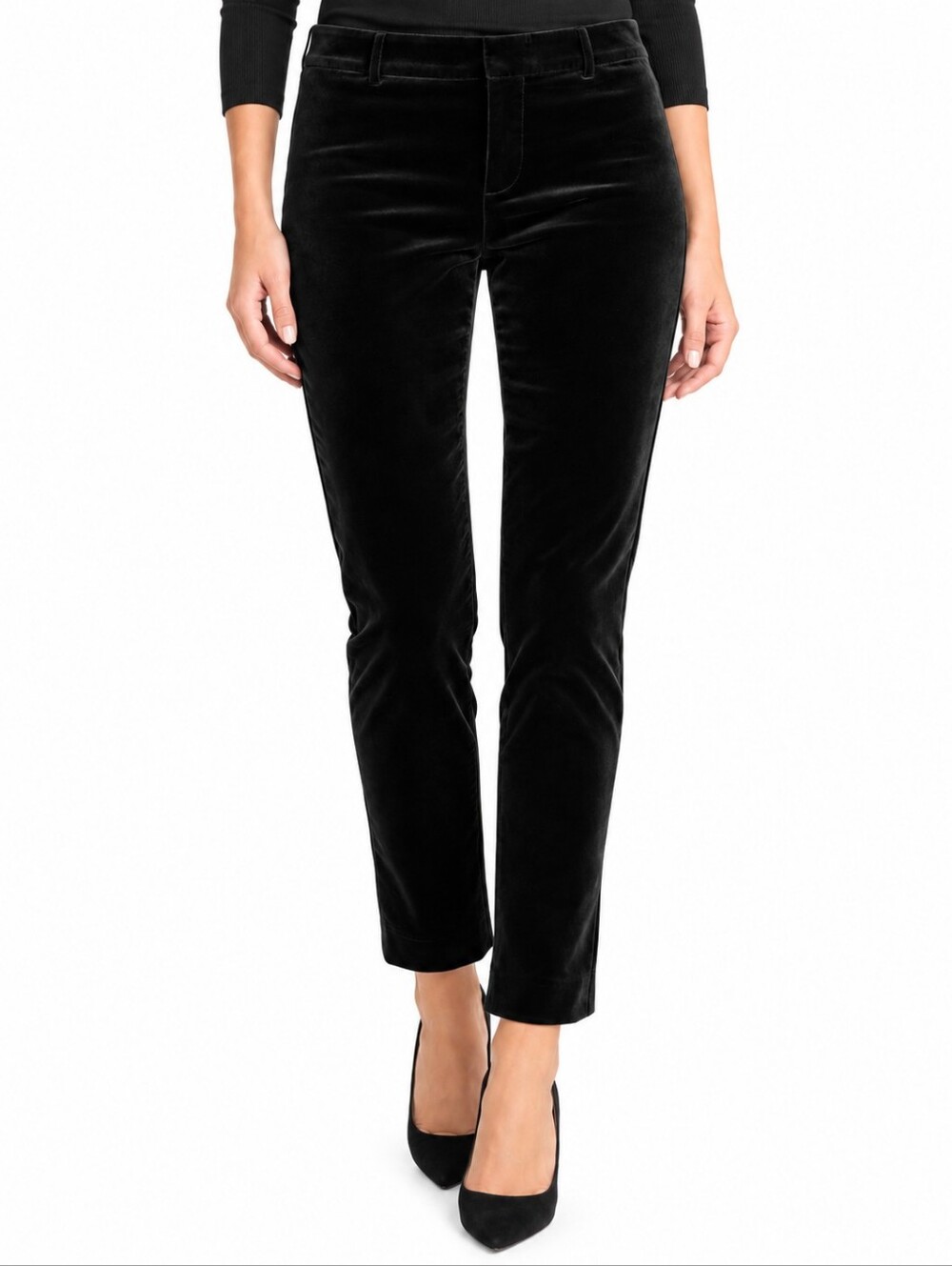 ❤️ NWT! BANANA REPUBLIC VELVET SLOAN FIT SKINNY PANTS / TROUSERS, BLACK, 4L (27